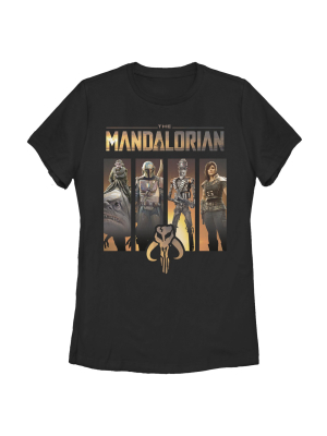 Women's Star Wars The Mandalorian Character Panel T-shirt