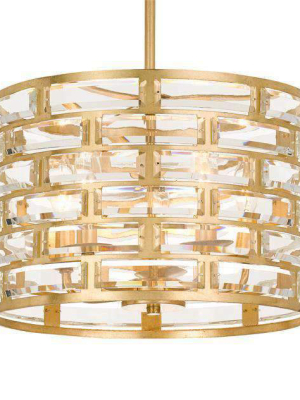 Meridian 5 Light Antique Gold Chandelier