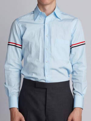 Classic Fit Cotton Poplin Shirt With Armband In Light Blue