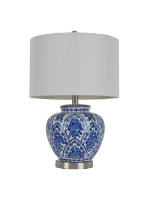 20" Ceramic Table Lamp Blue - Decor Therapy