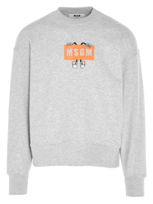 Msgm Cartoon Logo Printed Sweatshirt