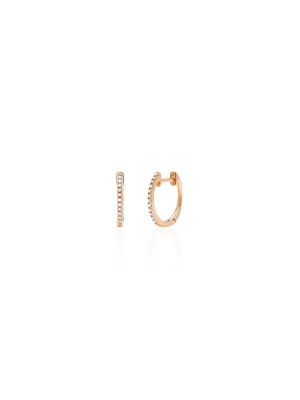 Diamond Mini Huggie Earring In Rose Gold(single)