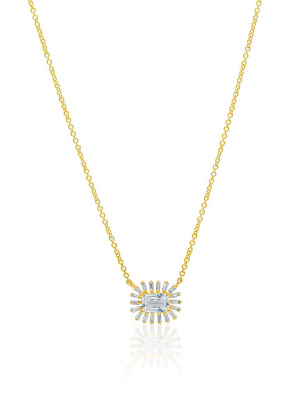 14kt Yellow Gold Topaz Baguette Diamond Audelia Necklace