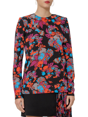 Givenchy Flower Print Long Sleeve Top