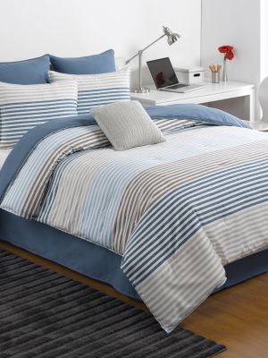 Izod Chambray Stripe Comforter Set