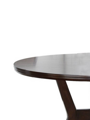 Wooden Round Dining Table With Intersected X Shape Base Brown - Benzara