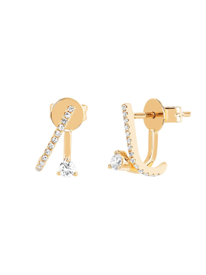 Diamond Illusion Earrings - Yellow Gold