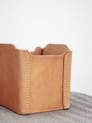 Leather Basket - Natural - Small