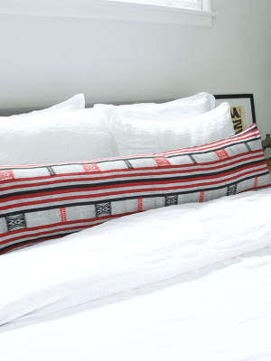 Naga Tribal Extra Long Lumbar Pillow - Black, Red, Grey - 14x50 (final Sale)