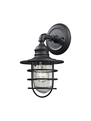 Vandon 1-light Outdoor Wall Lamp In Textured Matte Black