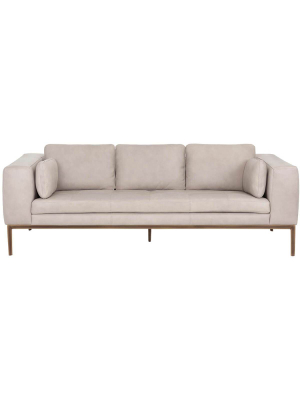 Burr Leather Sofa, Bali Bone