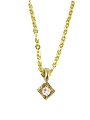 Diamond Mini Square Necklace