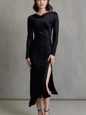 Moon Dance Long Sleeve Maxi Dress - Black