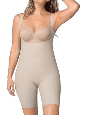 Leonisa Open Bust Seamless Full Shapewear Bodysuit For Woman