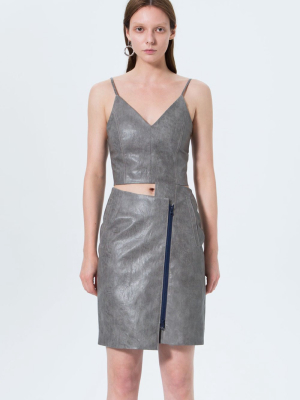 Embossed Asymmetrical Skirt