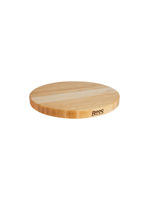 John Boos R18 R Board Wooden 18 Inch Diameter 1.5 Inch Thick Reversible Round Circular Carving Cutting Board, Maple Wood