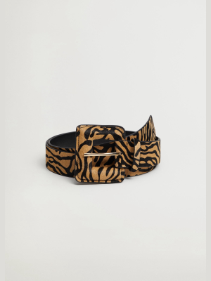 Animal Print Leather Belt