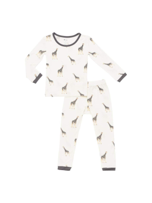 Toddler Pajama Set In Giraffe