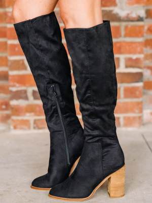 Step It Up Black Heeled Boots