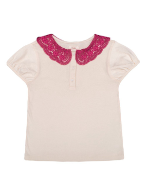 Ecru Lace Collar Tee