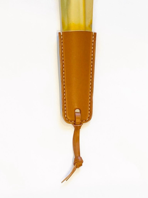 Brass & Leather Shoe Horn