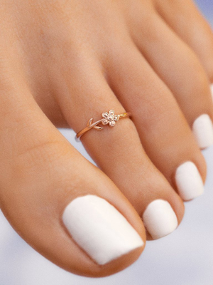 Single Daisy Toe Ring