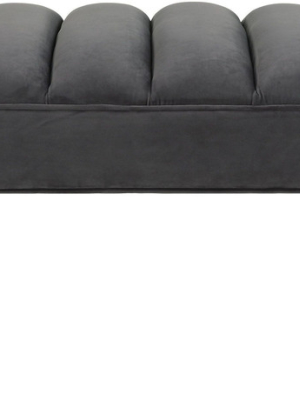 Jax Grey Velvet Bench