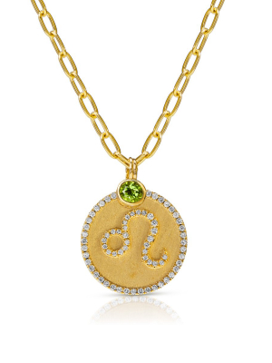 14kt Yellow Gold Peridot Bezel Charm