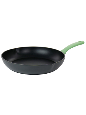 Oster Rigby 12 Inch Aluminum Nonstick Frying Pan In Green With Pouring Spouts