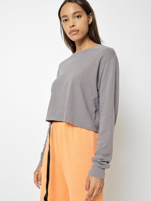 Jersey Ls Cropped Tee / Oak