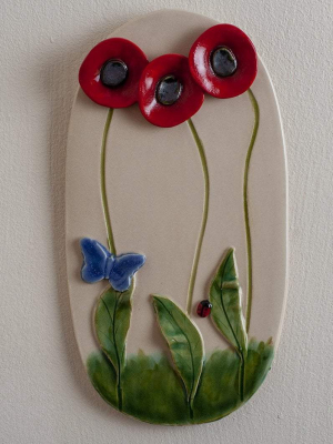 Wall Plaque Poppy Medium