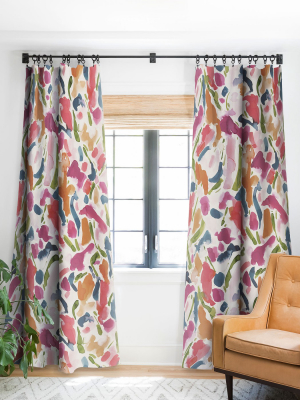 Jacqueline Maldonado Synthesis Raspberry Single Panel Blackout Window Curtain By Deny Designs.