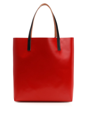 Marni Logo Print Two-tone Tote Bag