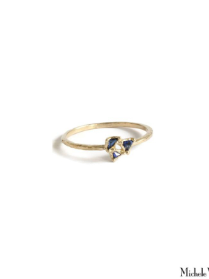 Sapphire Trio Gold Ring