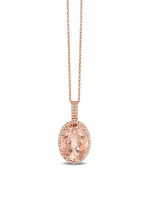 Effy Blush 14k Rose Gold Morganite And Diamond Pendant, 5.45 Tcw