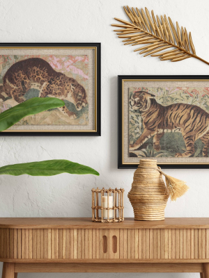 (set Of 2) 20" X 16" Jungle Cats Framed Wall Canvas - Opalhouse™