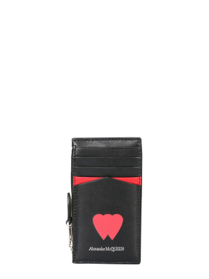 Alexander Mcqueen Skull Heart Zipped Wallet