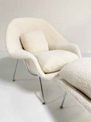 Bespoke Womb Chair And Ottoman In Dedar Boucle