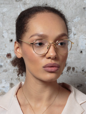 Luna Oval Optical Frame In Yellow Gold