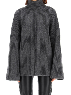 Nanushka Raw Chunky Knit Turtleneck Sweater