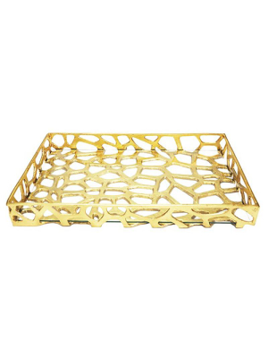 Worlds Away Byron Tray - Gold Leaf