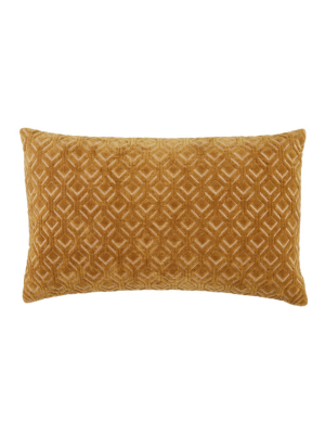 Jaipur Living Colinet Trellis Gold/ Silver Down Lumbar Pillow