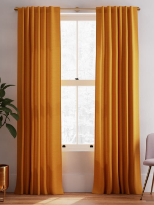 Solid Belgian Linen Curtain - Dark Amber