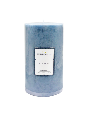 Mottled Pillar Candle Blue Skies - Threshold™