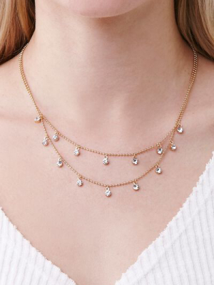 Rhinestone Charm Layered Necklace