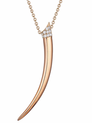 Rose Gold Vermeil Diamond Tusk Pendant