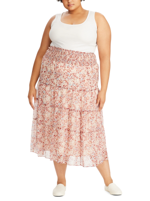 Tiered Georgette Peasant Skirt