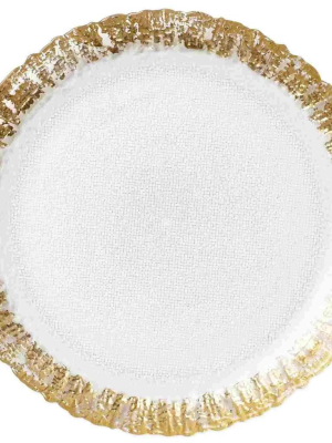 Vietri Rufolo Glass Gold Salad Plate