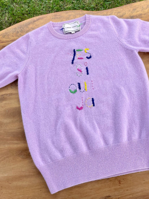 "yes, Si, Oui, Ja" Short Sleeve Sweater