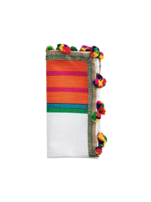 Kim Seybert Jaipur Cotton Napkin In White & Multi - Set Of 4